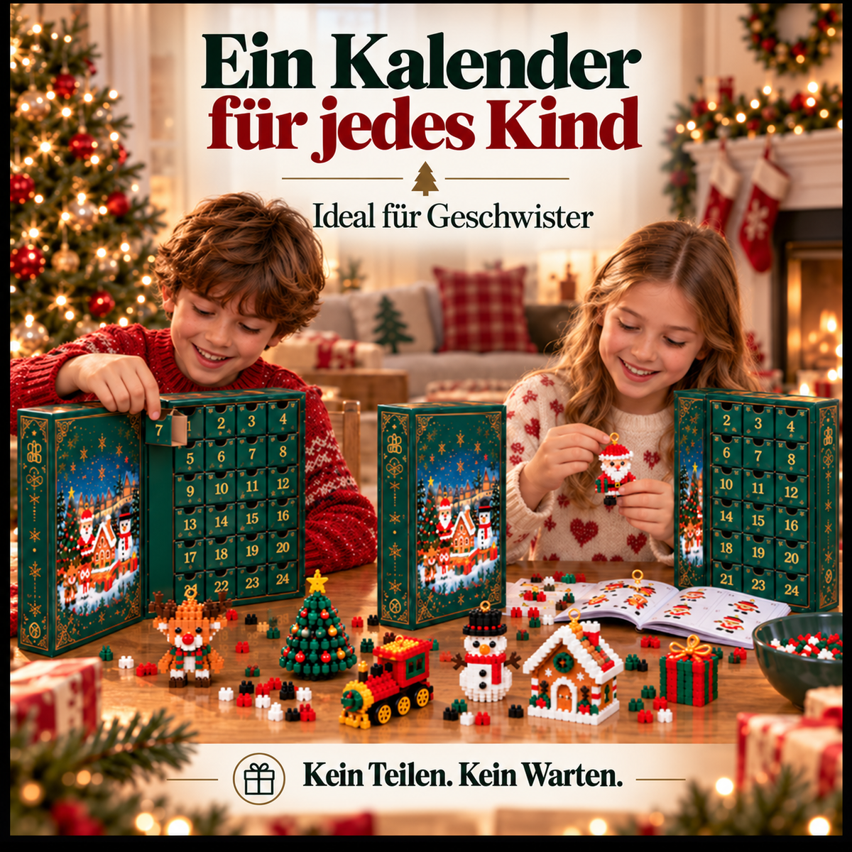 🎅 Nur heute 30 % Rabatt ✨ Weihnachts-Adventskalender mit Bausteinen – 24 Überraschungen für die Familie