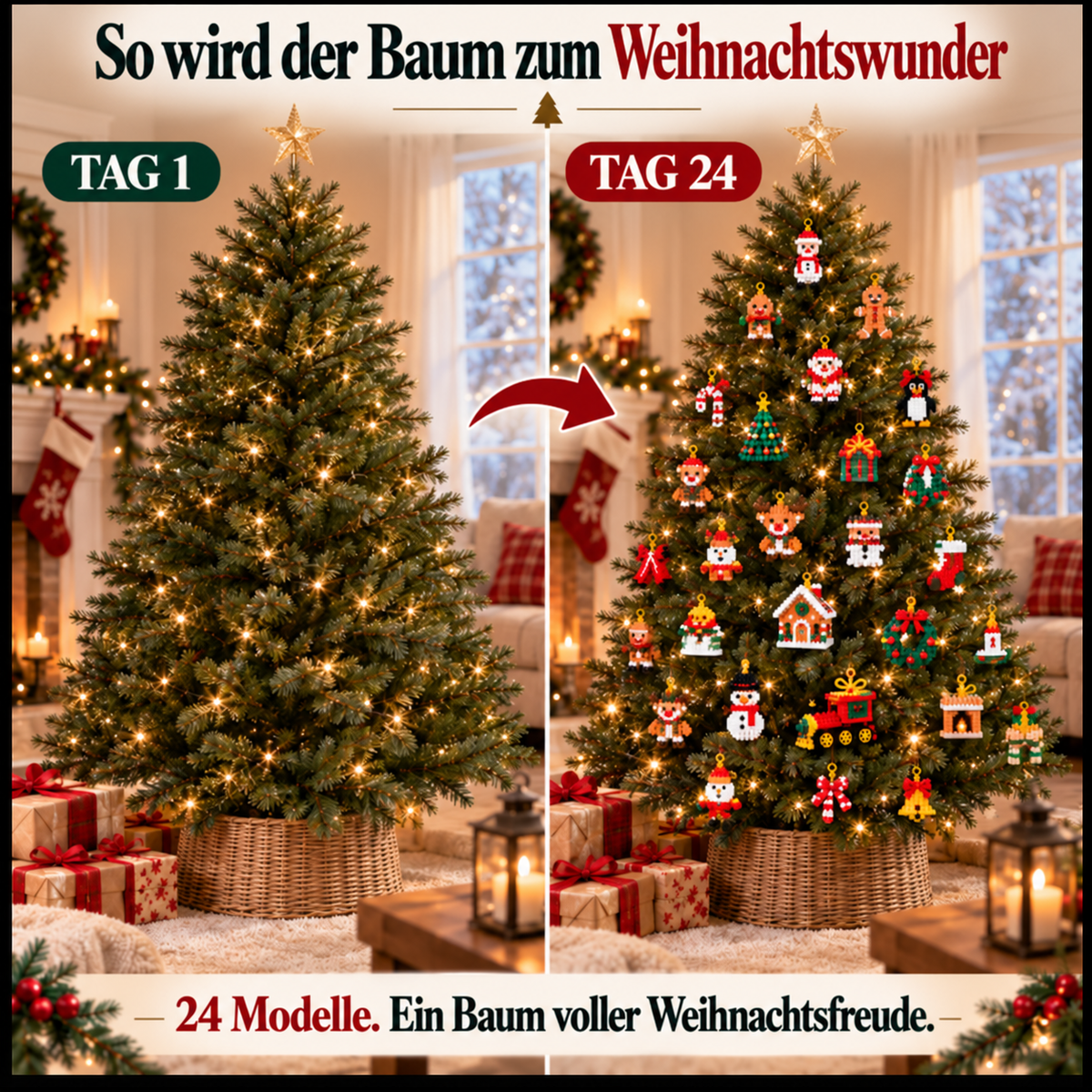 🎅 Nur heute 30 % Rabatt ✨ Weihnachts-Adventskalender mit Bausteinen – 24 Überraschungen für die Familie