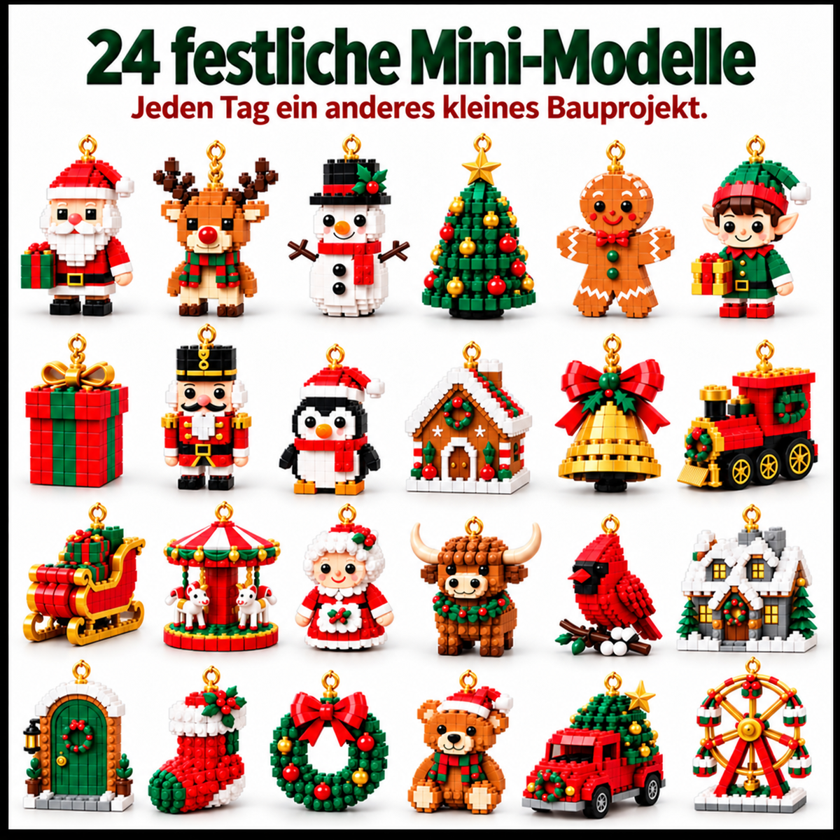 🎅 Nur heute 30 % Rabatt ✨ Weihnachts-Adventskalender mit Bausteinen – 24 Überraschungen für die Familie